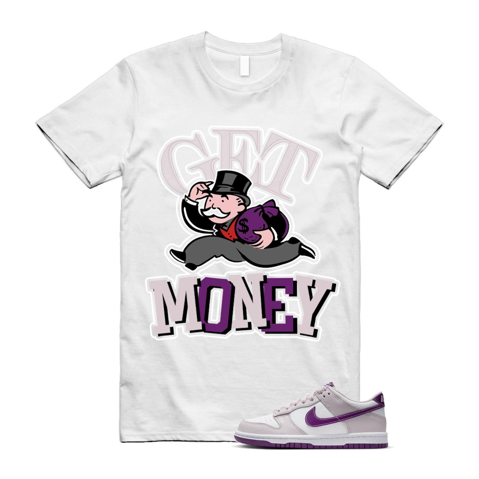 Dunk Platinum Violet Viotech White Low T Shirt Match GM T-Shirt, Sneaker Match Tee