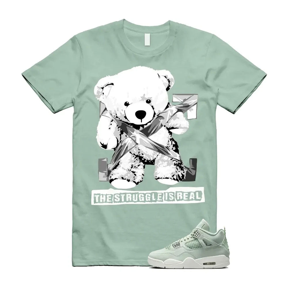 Air Jordan 4 Seafoam Shirt to Match The Struggle Is Real Teddy Bear HV0823-003 Match Sneaker Tee