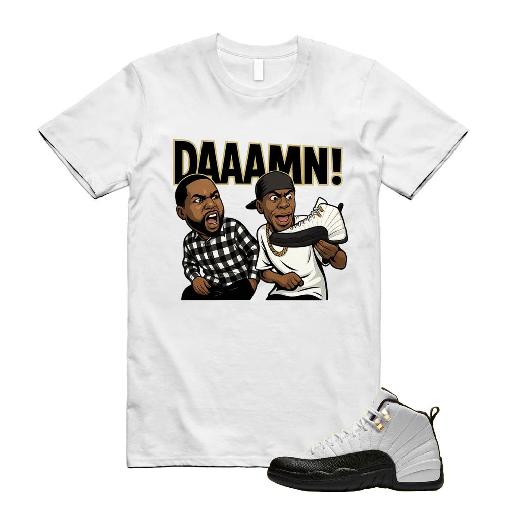 Air Jordan 12 Royalty Taxi DAAAMN Shirt to Match, CT8013-170 Sneaker Match Tee