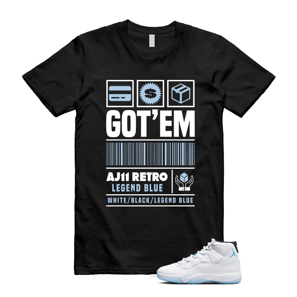 Copped Legend Blue Shirt Black, Jordan 11 Legend Blue Matching T-Shirt, Sneaker Match Tees