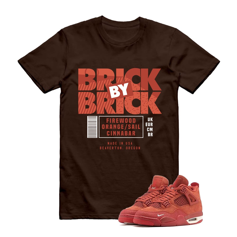 Sneaker Label Jordan 4 Brick by Brick Sneaker Matching T-Shirt Brown, Sneaker Match Tees
