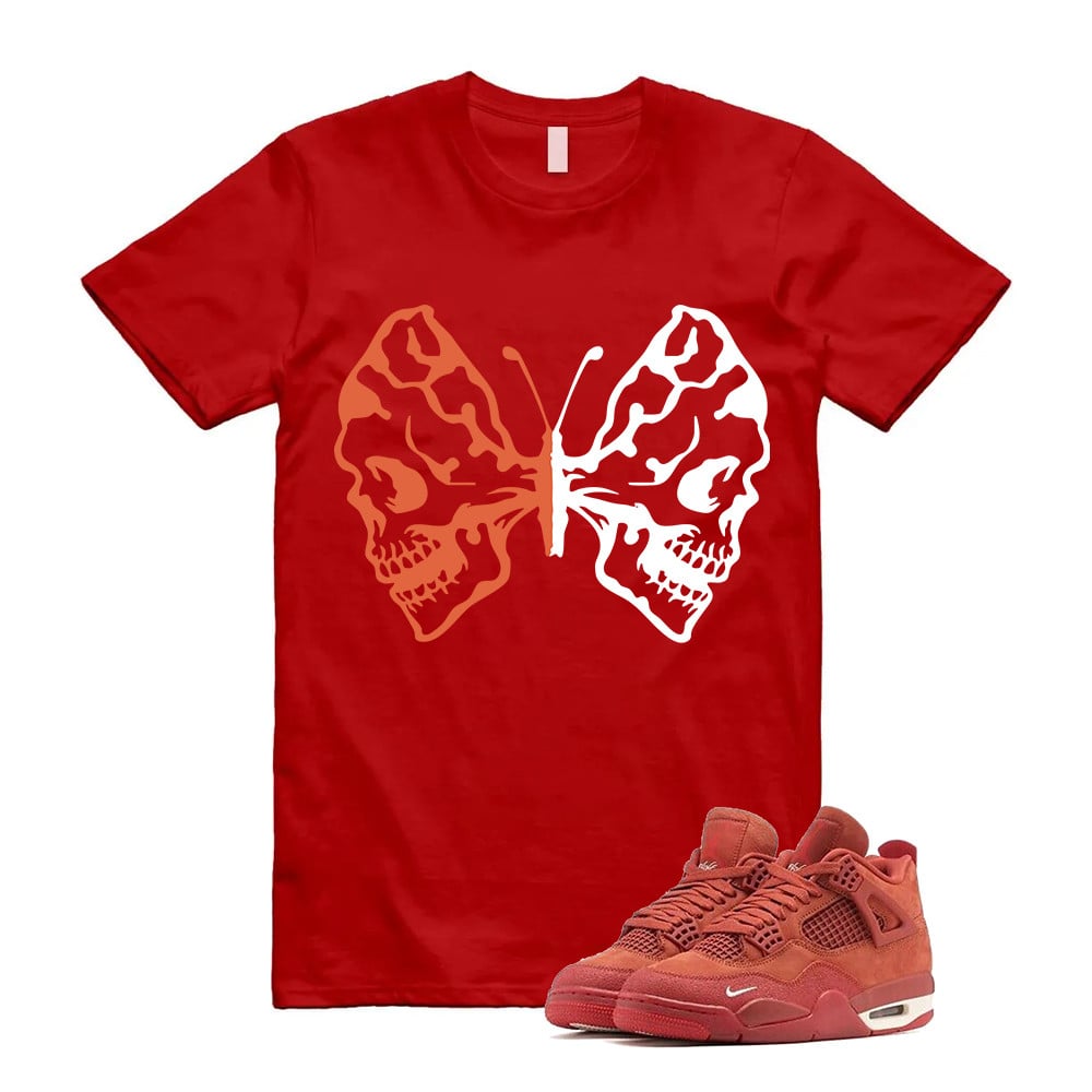 Butterfly Skulls Shirt To Match Jordan 4 Brick By Brick Cinnabar Firewood T-Shirt, Sneaker Match Tees