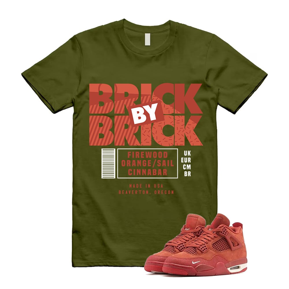 Sneaker Label Shirt To Match Jordan 4 Brick By Brick Cinnabar Firewood T-Shirt, Sneaker Match Tees