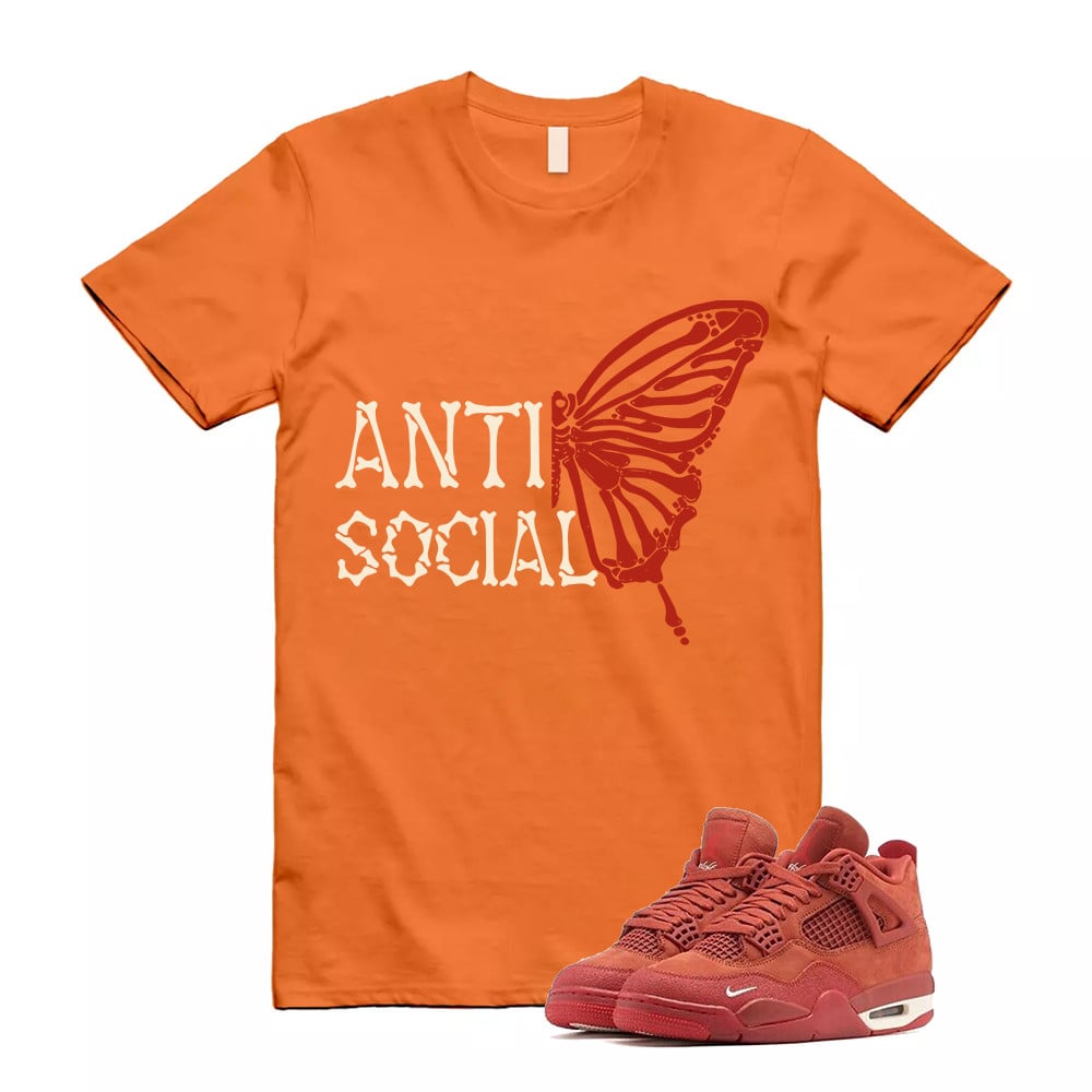 Anti Social Butterfly Shirt To Match Jordan 4 Brick By Brick Cinnabar Firewood T-Shirt, Sneaker Match Tees