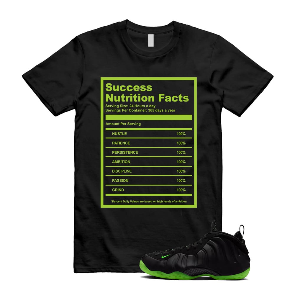 Success Nutrition Facts Shirt To Match Foamposite Volt Black Air One T-Shirt, Sneaker Match Tees