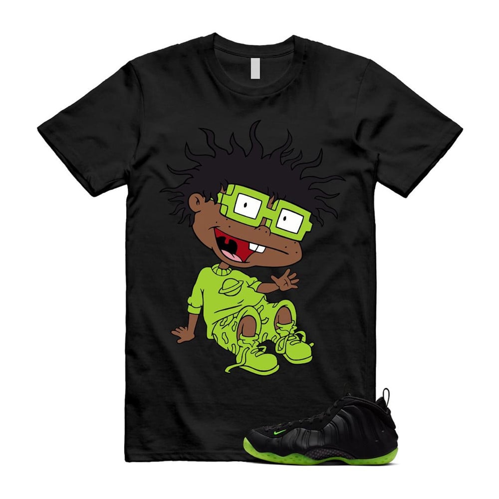 Finster Shirt To Match Foamposite Volt Black Air One T-Shirt, Sneaker Match Tees