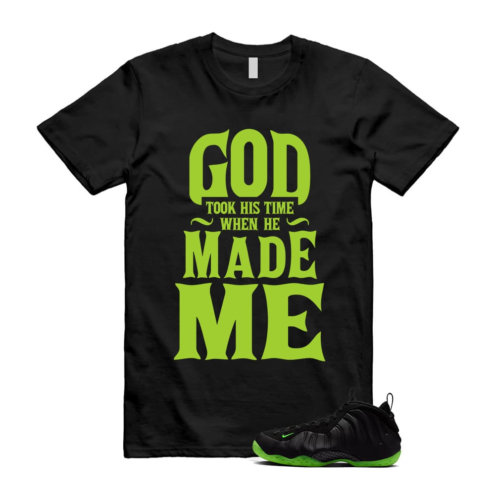 God Took His Time Shirt To Match Foamposite Volt Black Air One T-Shirt, Sneaker Match Tees