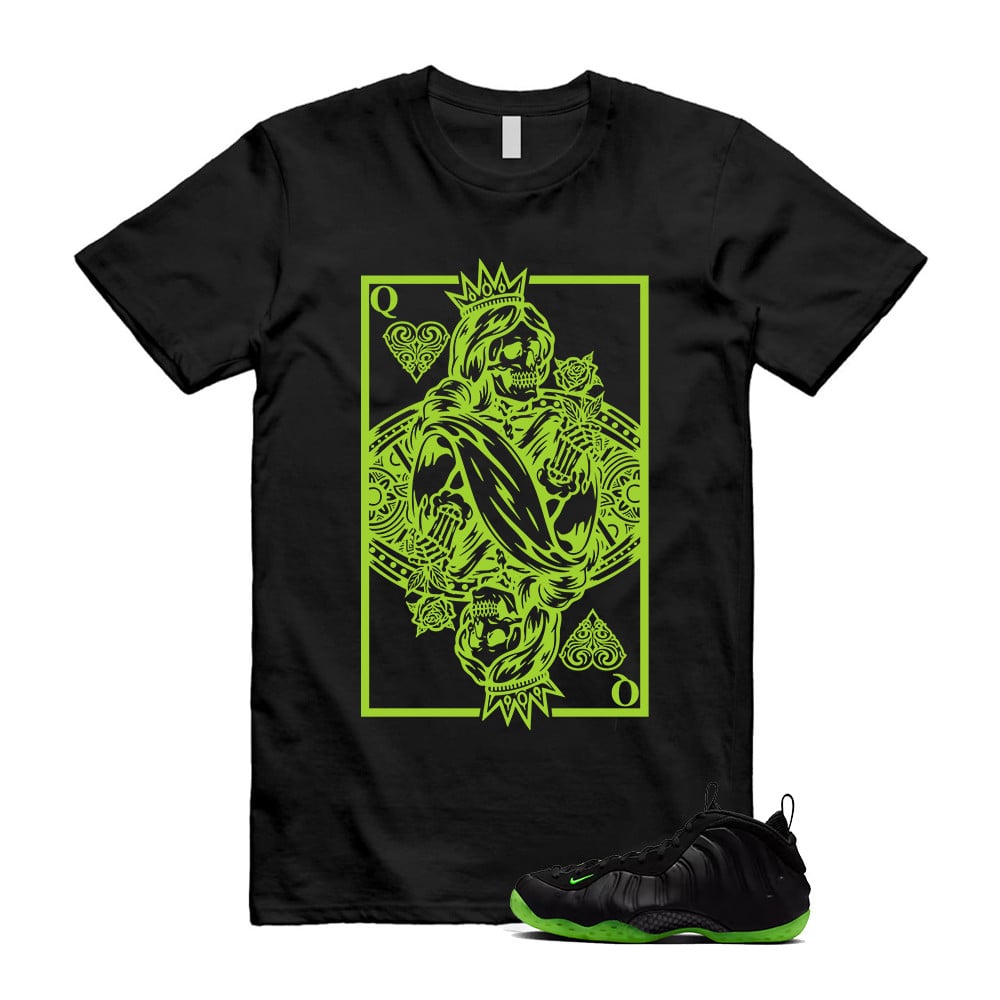 Queen Card Shirt To Match Foamposite Volt Black Air One T-Shirt, Sneaker Match Tees