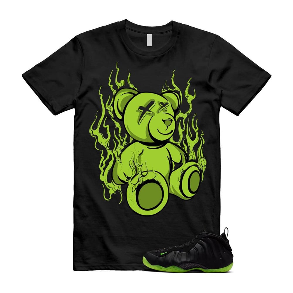 LIT Shirt To Match Foamposite Volt Black Air One T-Shirt, Sneaker Match Tees