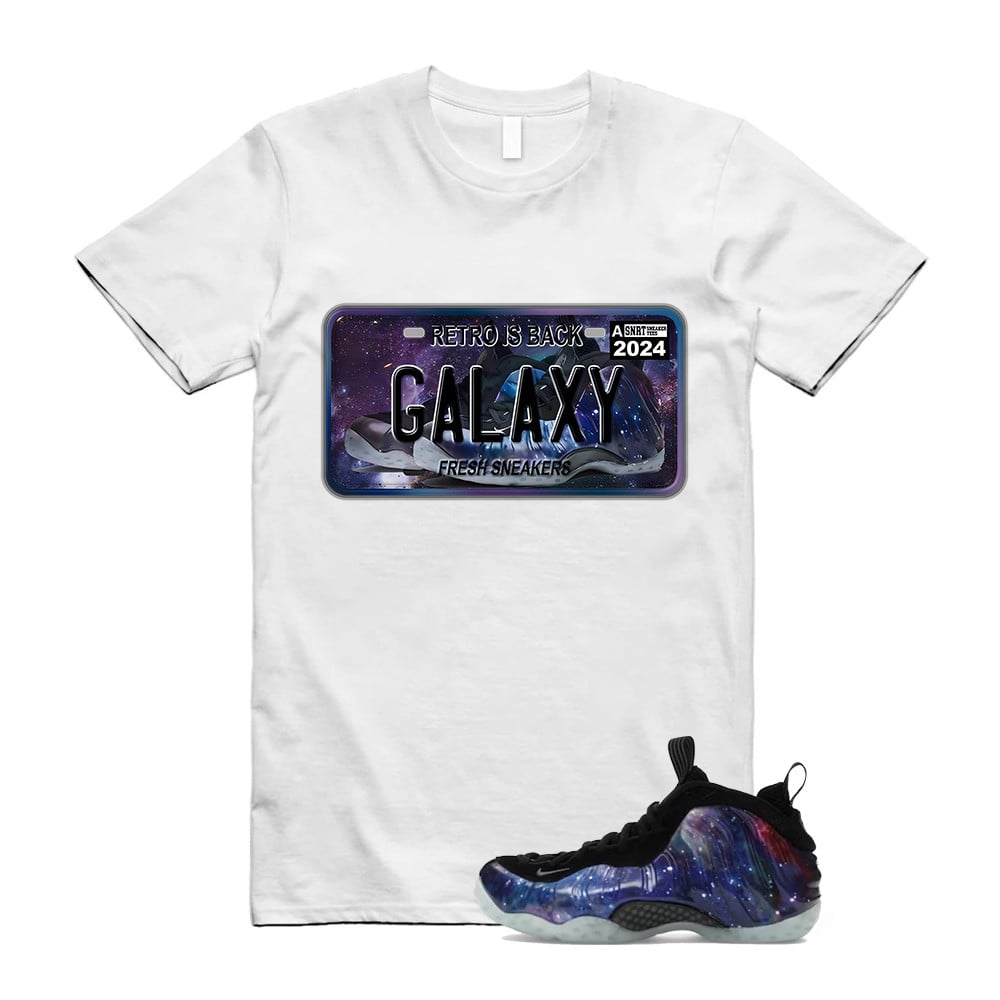 Sneaker Plate Shirt To Match Galaxy Air Foamposite One 2025 Obsidian Black Anthracite T-Shirt, Sneaker Match Tees