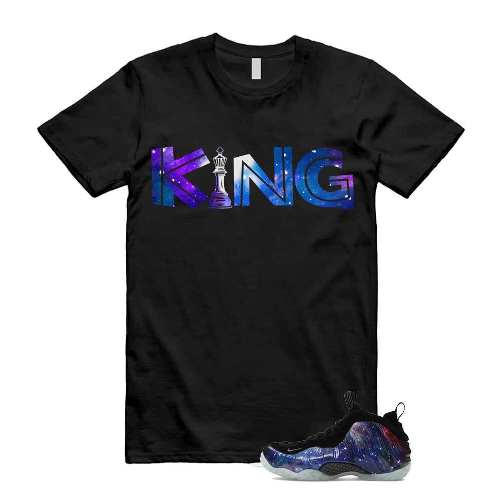 KING Shirt To Match Galaxy Air Foamposite One 2025 Obsidian Black Anthracite T-Shirt, Sneaker Match Tees