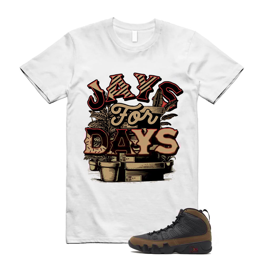 Jays For Days Shirt To Match Air Jordan 9 Olive T-Shirt, Sneaker Match Tees