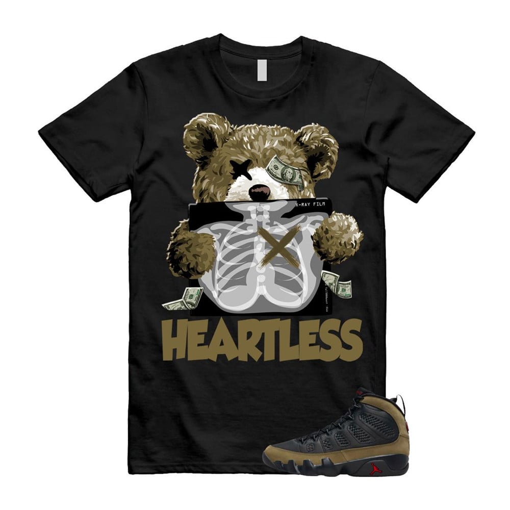 Heartless Shirt To Match Air Jordan 9 Olive T-Shirt, Sneaker Match Tees