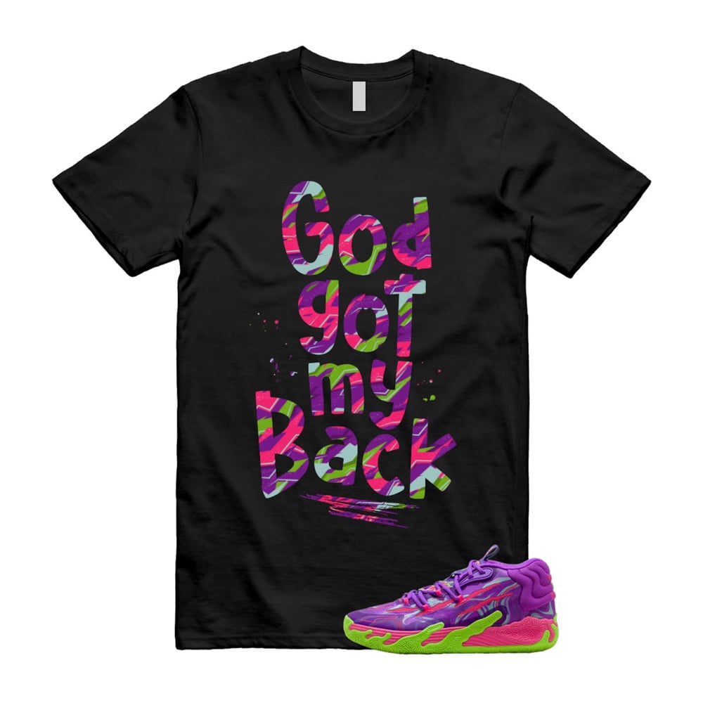 God Got My Back Shirt To Match Puma Toxic LaMelo Ball Purple Glimmer Green Gecko 03 Slime T-Shirt, Sneaker Match Tees
