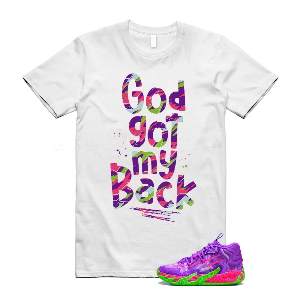 God Got My Back Shirt To Match Puma Toxic LaMelo Ball Purple Glimmer Green Gecko 03 Slime T-Shirt, Sneaker Match Tees