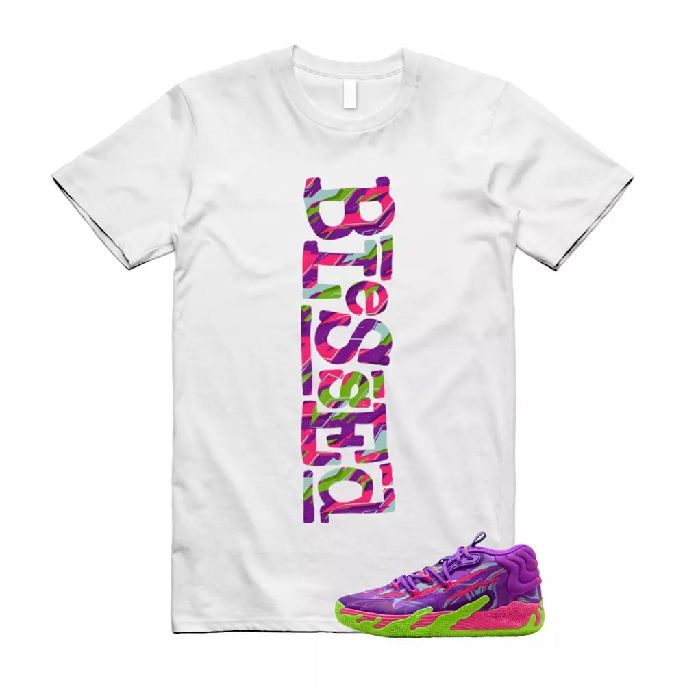 Blessed Shirt To Match Puma Toxic LaMelo Ball Purple Glimmer Green Gecko 03 Slime T-Shirt, Sneaker Match Tees
