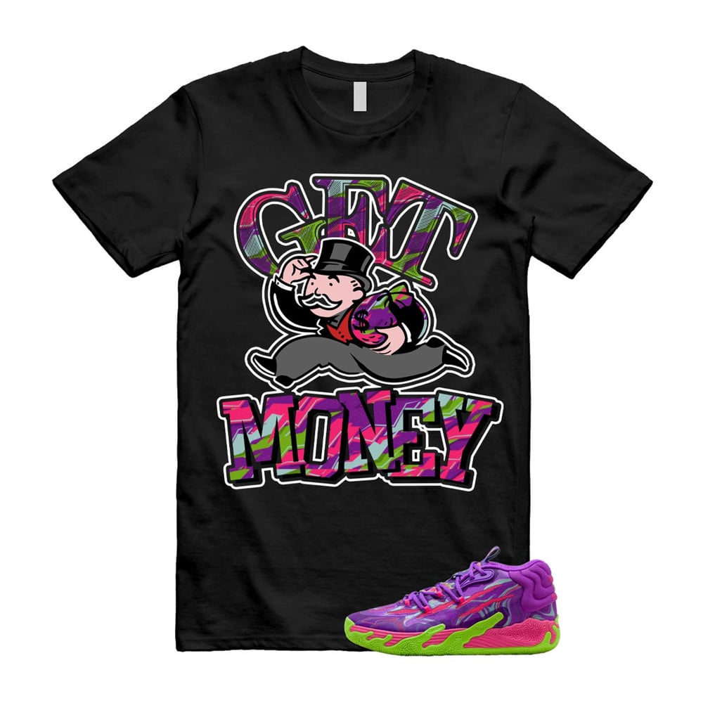 Get Money Shirt To Match Puma Toxic LaMelo Ball Purple Glimmer Green Gecko 03 Slime T-Shirt, Sneaker Match Tees