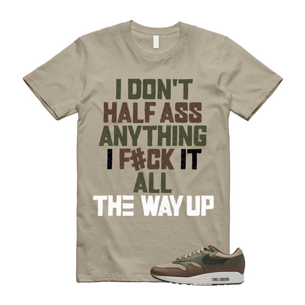 HALF Shirt To Match Air Max 1 Neutral Olive Cacao Wow T-Shirt, Sneaker Match Tees