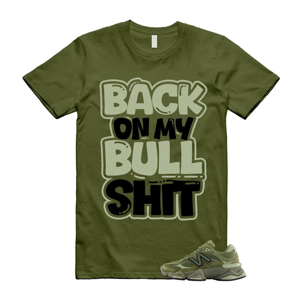 BULL Shirt To Match 9060 Dark Olivine Green Olive T-Shirt, Sneaker Match Tees