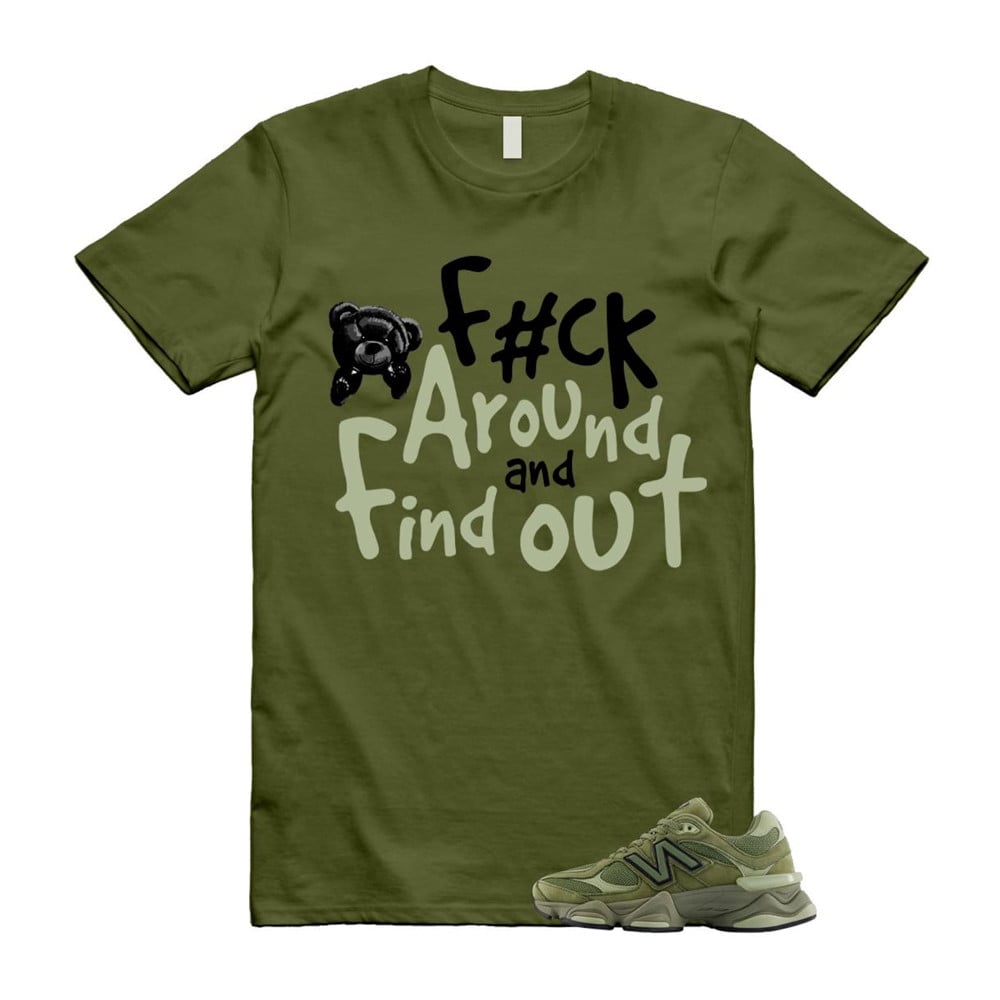 FCK Shirt To Match 9060 Dark Olivine Green Olive T-Shirt, Sneaker Match Tees