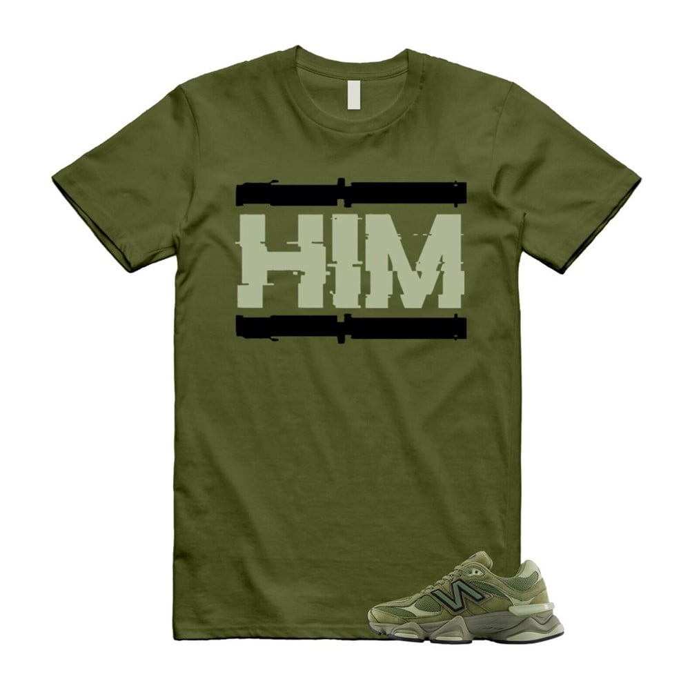 Him Shirt To Match 9060 Dark Olivine Green Olive T-Shirt, Sneaker Match Tees