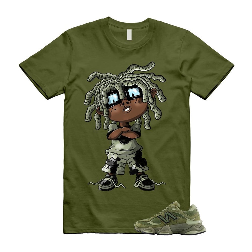 CHONGO Shirt To Match 9060 Dark Olivine Green Olive T-Shirt, Sneaker Match Tees