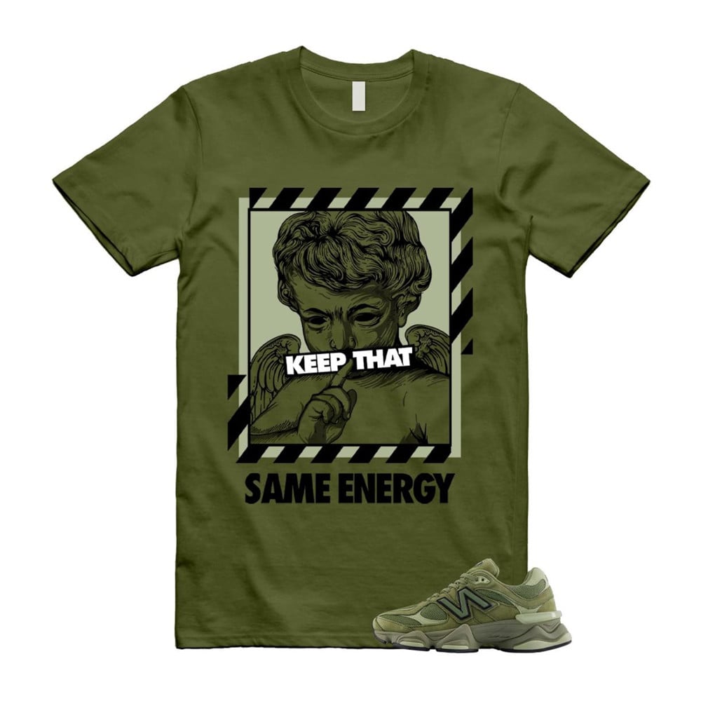 ENERGY Shirt To Match 9060 Dark Olivine Green Olive T-Shirt, Sneaker Match Tees