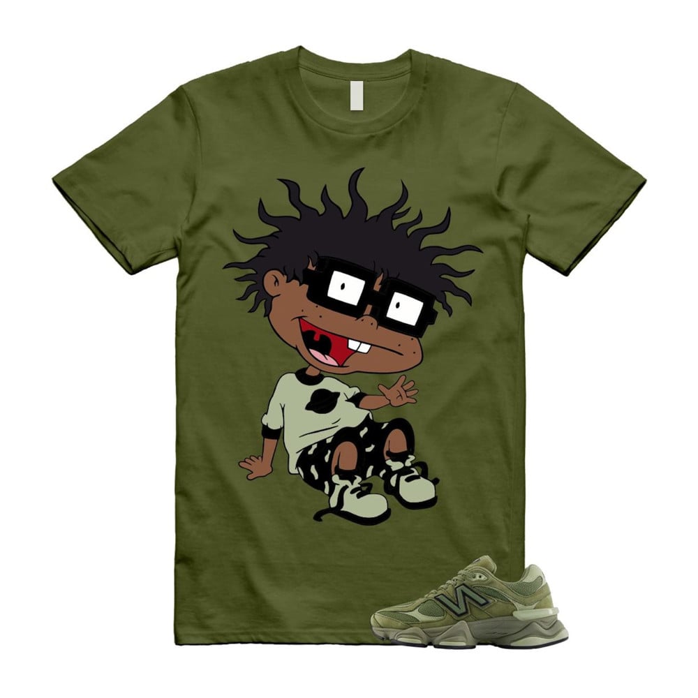 FINSTER Shirt To Match 9060 Dark Olivine Green Olive T-Shirt, Sneaker Match Tees