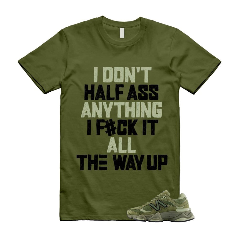 HALF Shirt To Match 9060 Dark Olivine Green Olive T-Shirt, Sneaker Match Tees