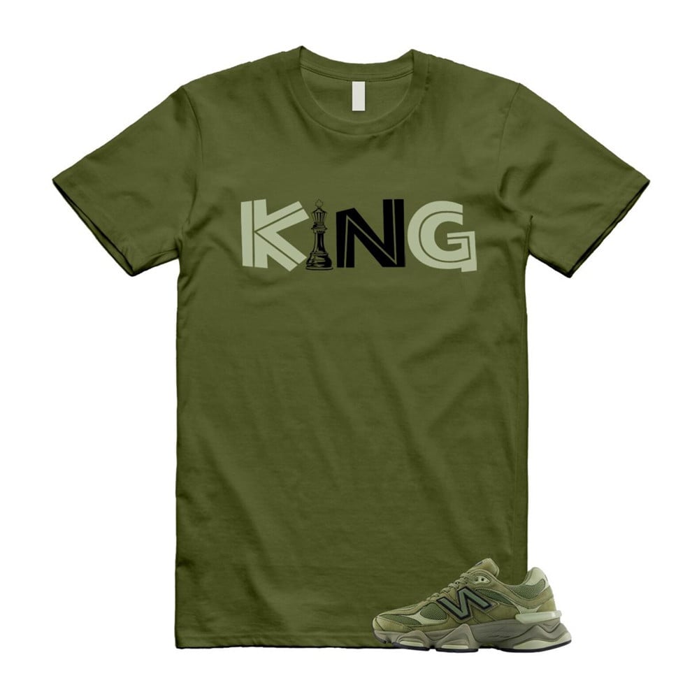 King Shirt To Match 9060 Dark Olivine Green Olive T-Shirt, Sneaker Match Tees