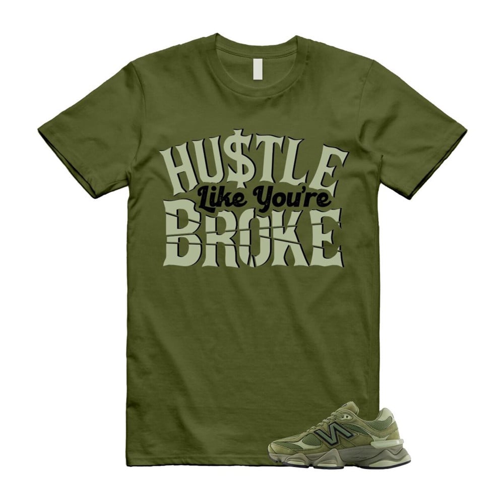 BROKE Shirt To Match 9060 Dark Olivine Green Olive T-Shirt, Sneaker Match Tees