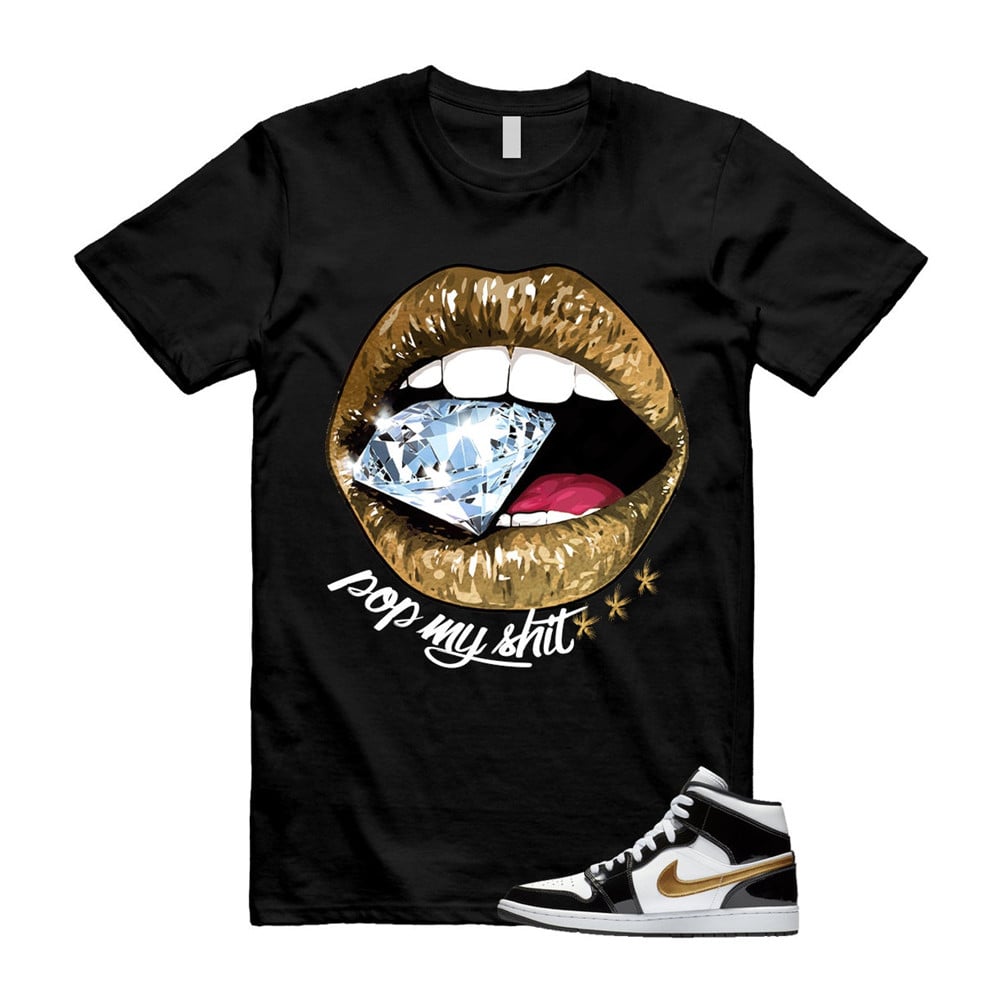 POP Shirt To match Jordan 1 Metallic gold Patent Black White T-Shirt, Sneaker Match Tees