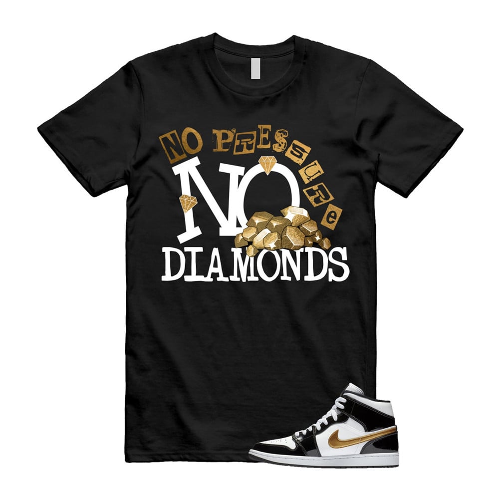 DIAMOND Shirt To match Jordan 1 Metallic gold Patent Black White T-Shirt, Sneaker Match Tees
