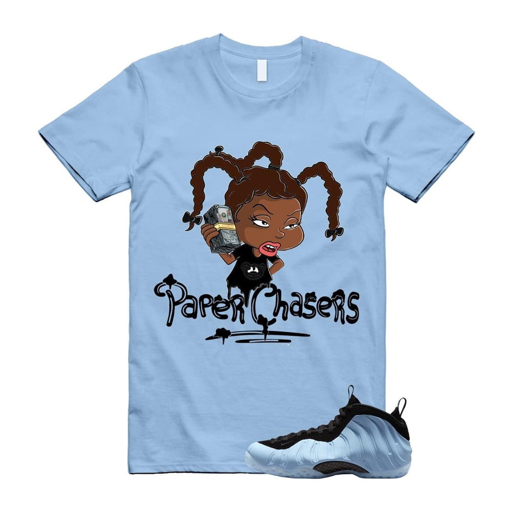 Paper Chasers Shirt To match Foamposite Psychic Blue Black Air One T-Shirt, Sneaker Match Tees