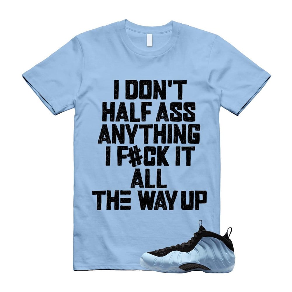 HALF Shirt To match Foamposite Psychic Blue Black Air One T-Shirt, Sneaker Match Tees