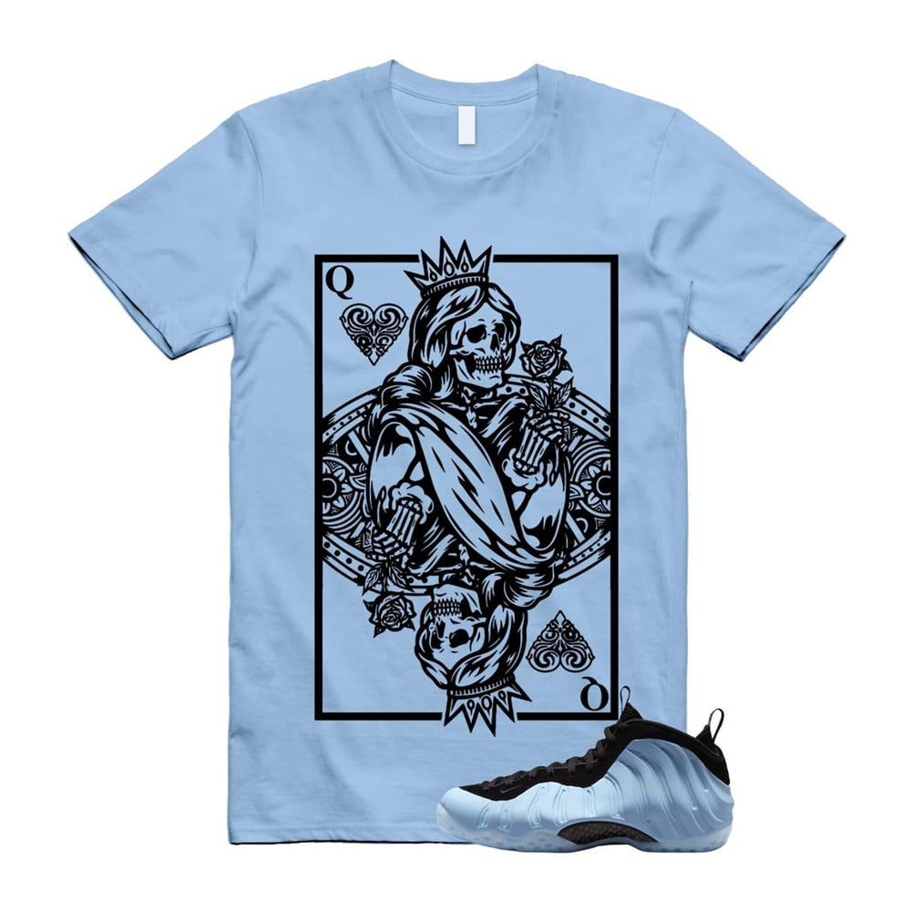 Queen Card Shirt To match Foamposite Psychic Blue Black Air One T-Shirt, Sneaker Match Tees
