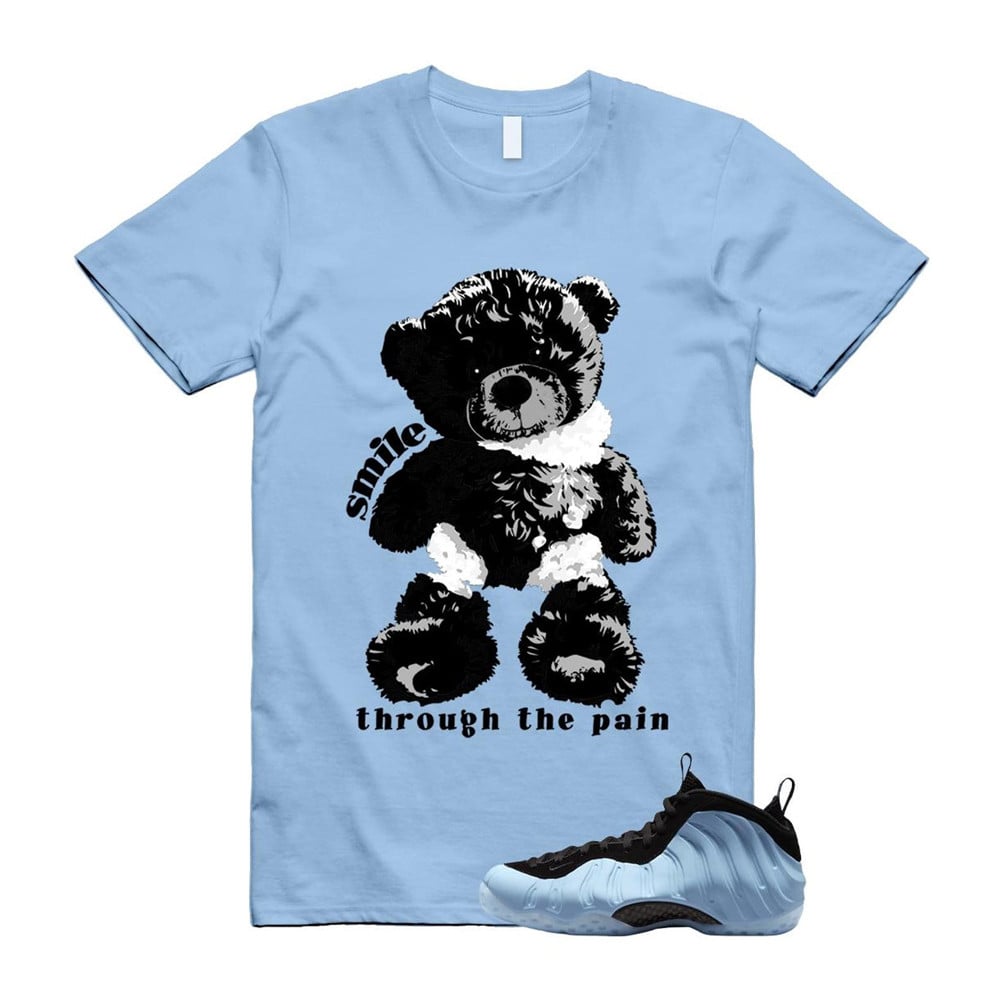 Smile Through The Pain Shirt To match Foamposite Psychic Blue Black Air One T-Shirt, Sneaker Match Tees