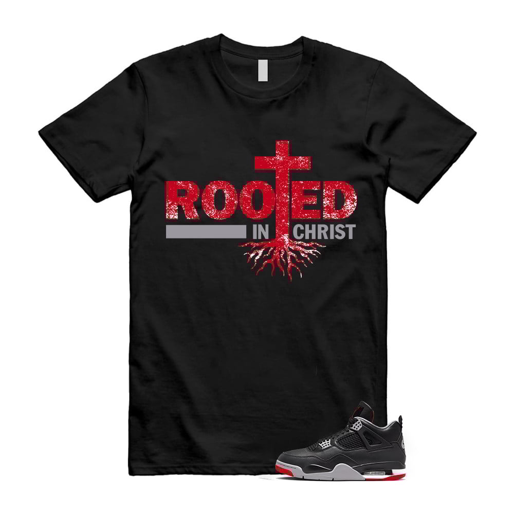 ROOTED Shirt To Match Retro Air Jordan 4 BRED Reimagined T-Shirt, Sneaker Match Tees