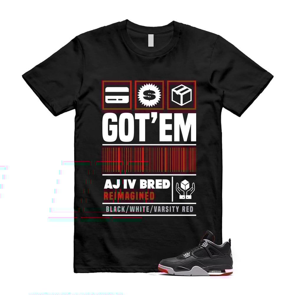 Copped Sneaker Shirt To Match Retro Air Jordan 4 BRED Reimagined T-Shirt, Sneaker Match Tees