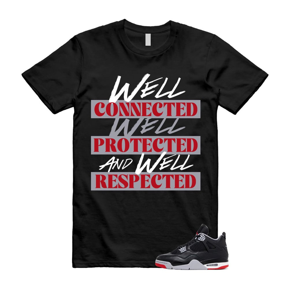 Well Connected Shirt To Match Retro Air Jordan 4 BRED Reimagined T-Shirt, Sneaker Match Tees