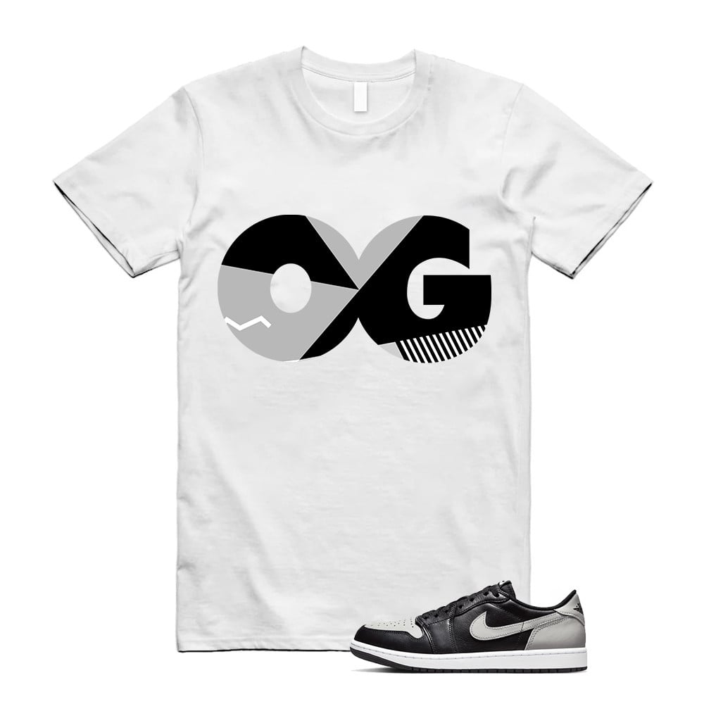 Sneaker OG Shirt To Match Air Jordan 1 Low OG Shadow Retro Medium Grey Black White T-Shirt, Sneaker Match Tees
