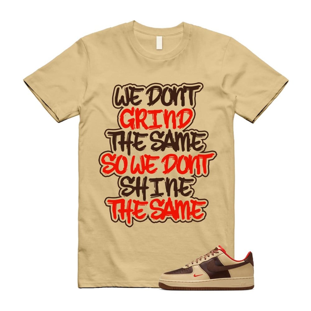 GRIND Shirt To Match Air Force 1 Low â??07 Light British Tan T-Shirt, Sneaker Match Tees