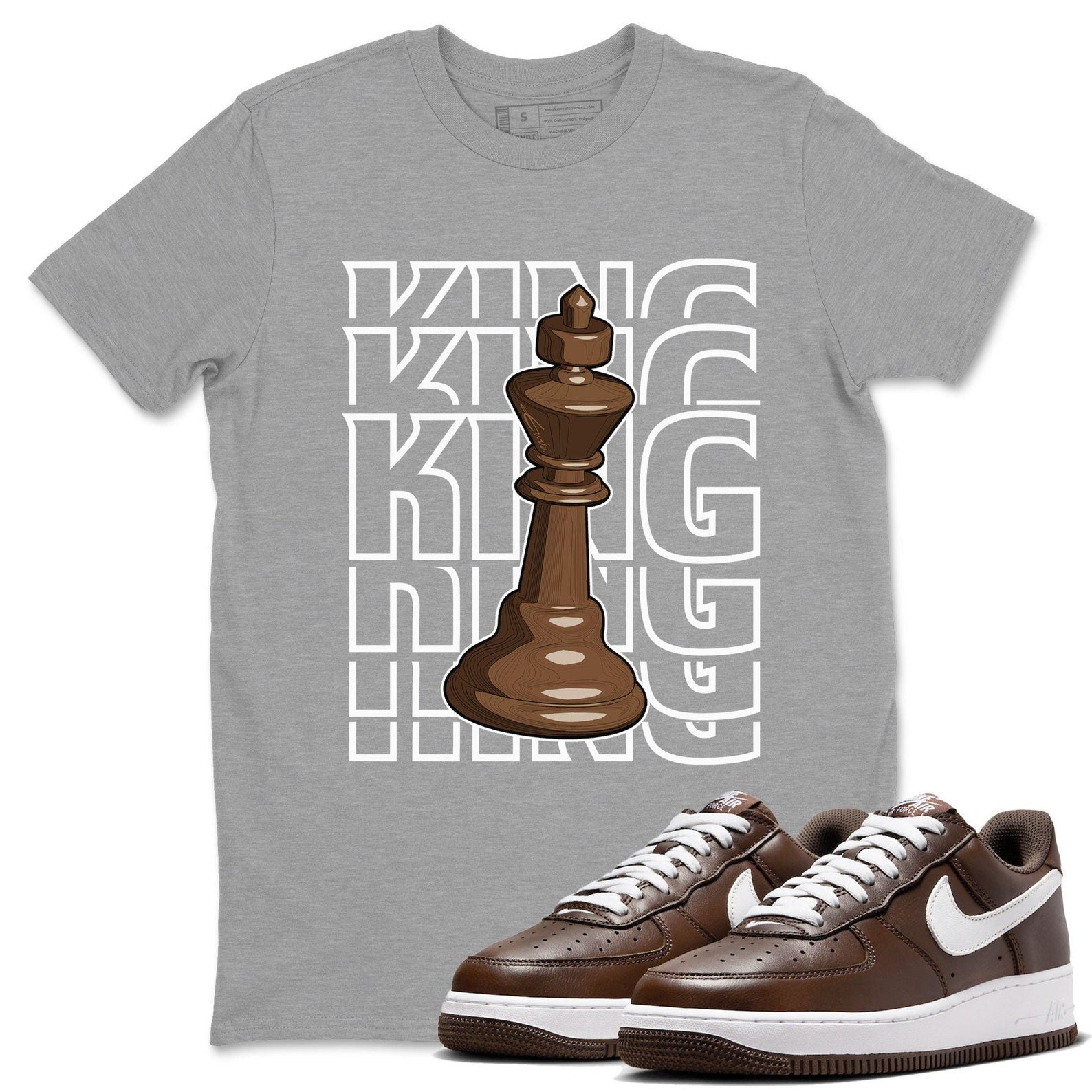 King Sneaker Tee - Casual Unisex Cotton Sneaker T-Shirt To Match Air Force 1 Chocolate T-Shirt, Sneaker Match Tee