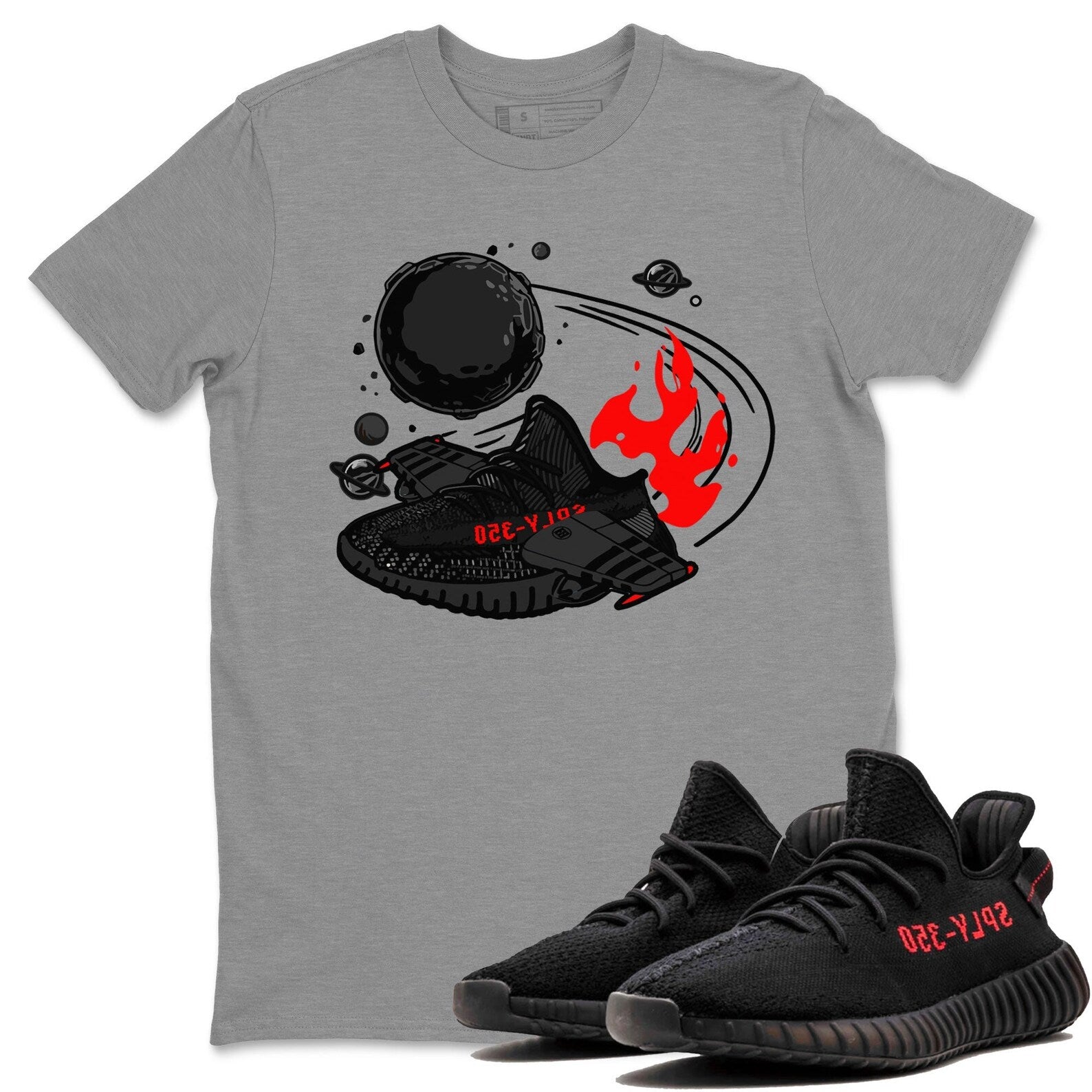 Rocket Boost Unisex Crew Neck Sneaker Matching Tee Shirt To Match Yeezys 350 Bred T-Shirt, Sneaker Match Tee