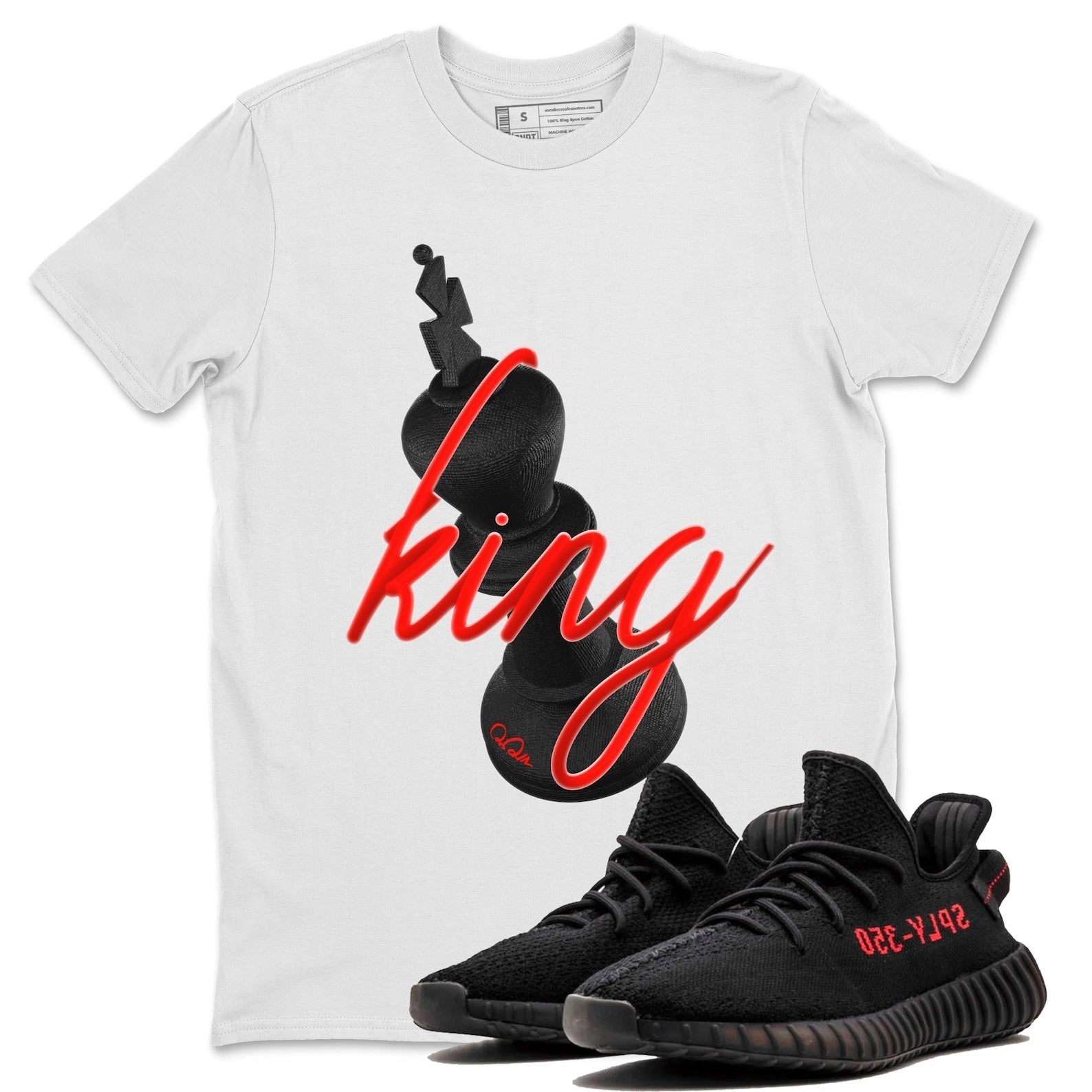 3D King Unisex Crew Neck Sneaker Matching Tee Shirt To Match Yeezys 350 Bred T-Shirt, Sneaker Match Tee