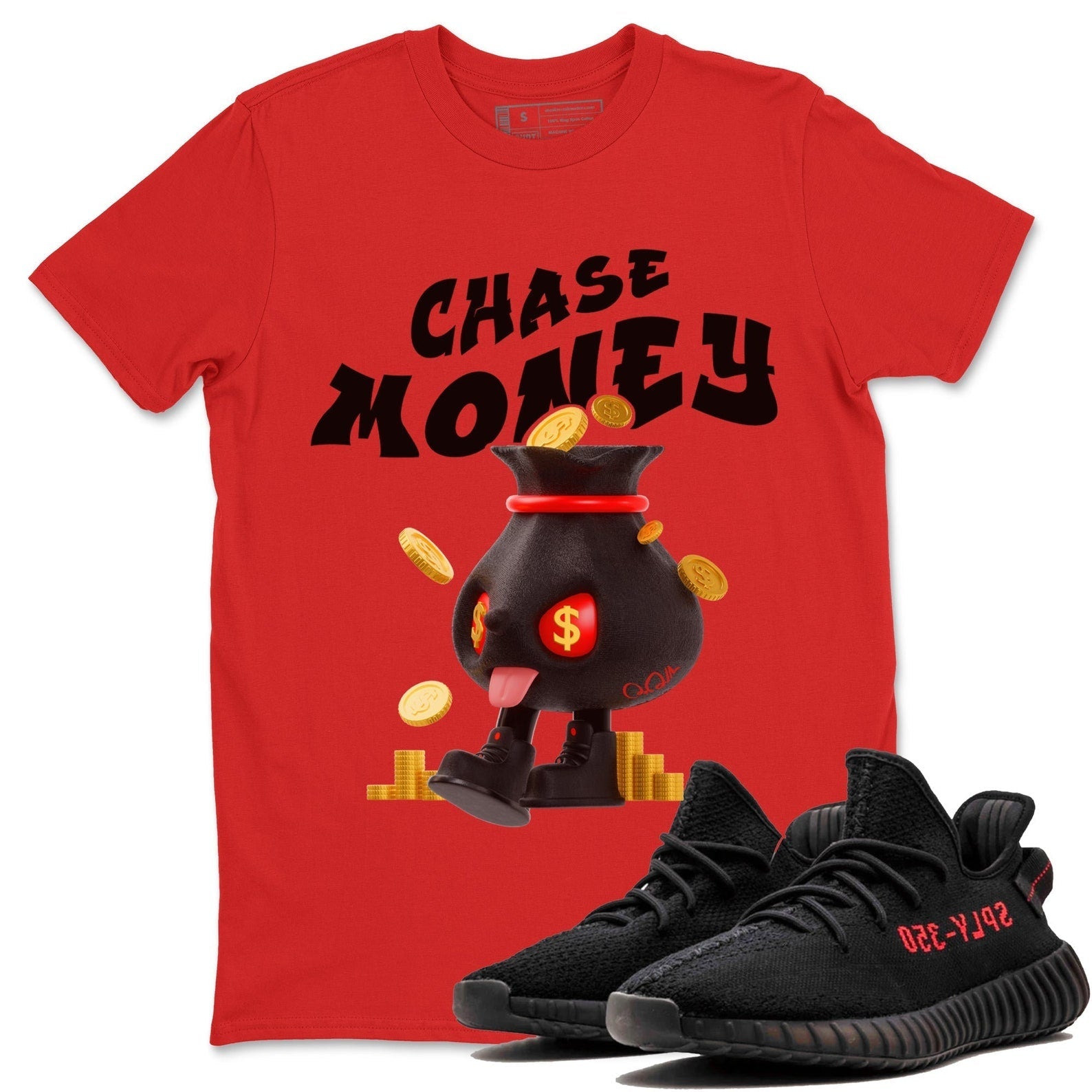 Chase Money Unisex Crew Neck Sneaker Matching Tee Shirt To Match Yeezys 350 Bred T-Shirt, Sneaker Match Tee