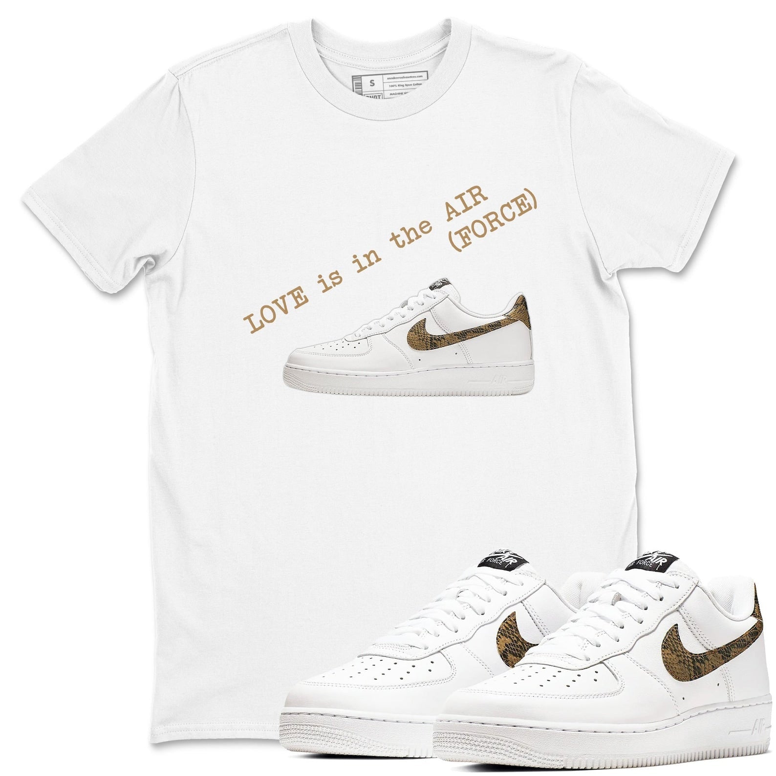 Love In The Air Unisex Cotton T-Shirt - Shirts To Match Jordans AF1 Ivory Snake Skin T-Shirt, Sneaker Match Tee