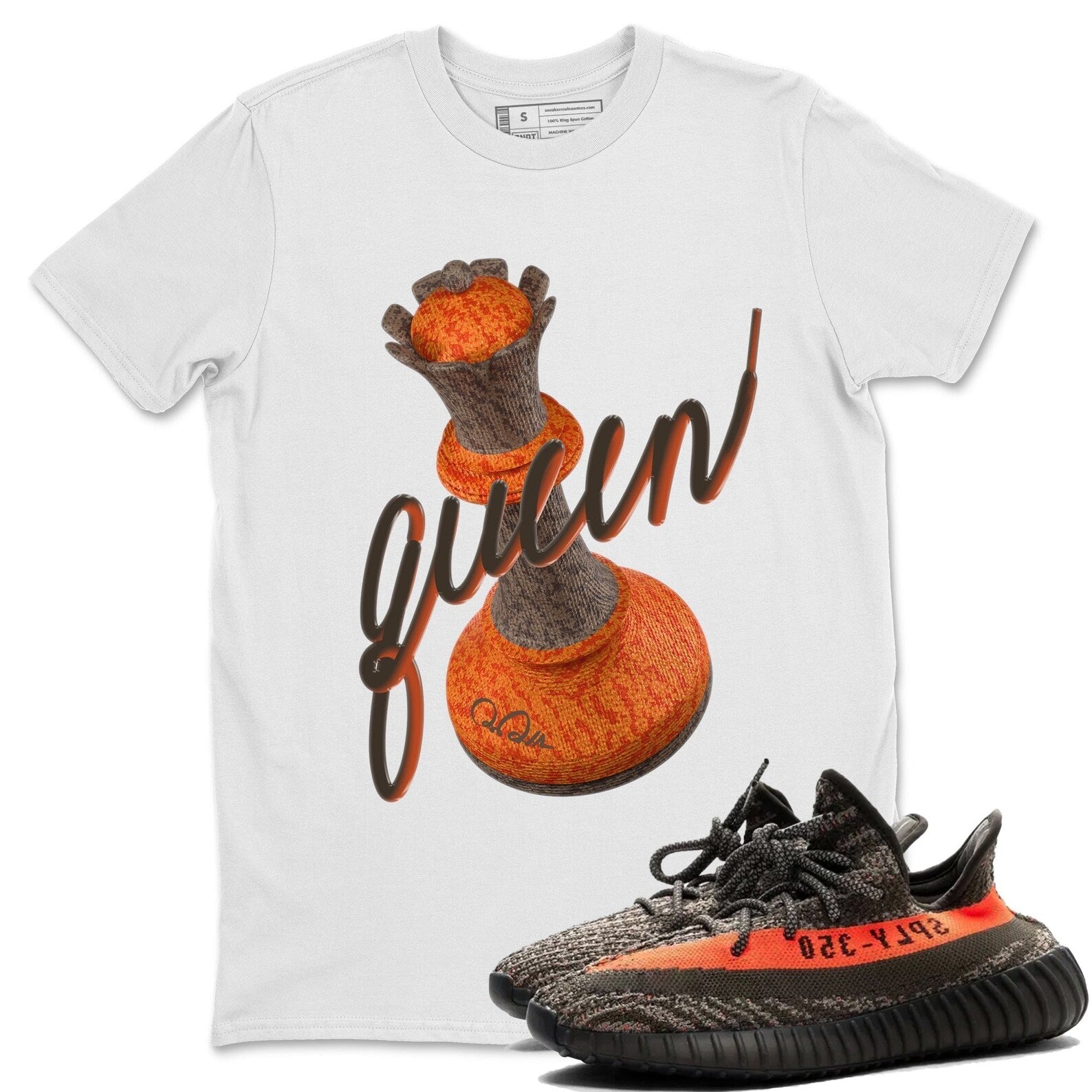 3D Queen Unisex Crew Neck T-Shirt - Sneaker Shirt To Match Yeezys 350 Carbon Beluga T-Shirt, Sneaker Match Tee