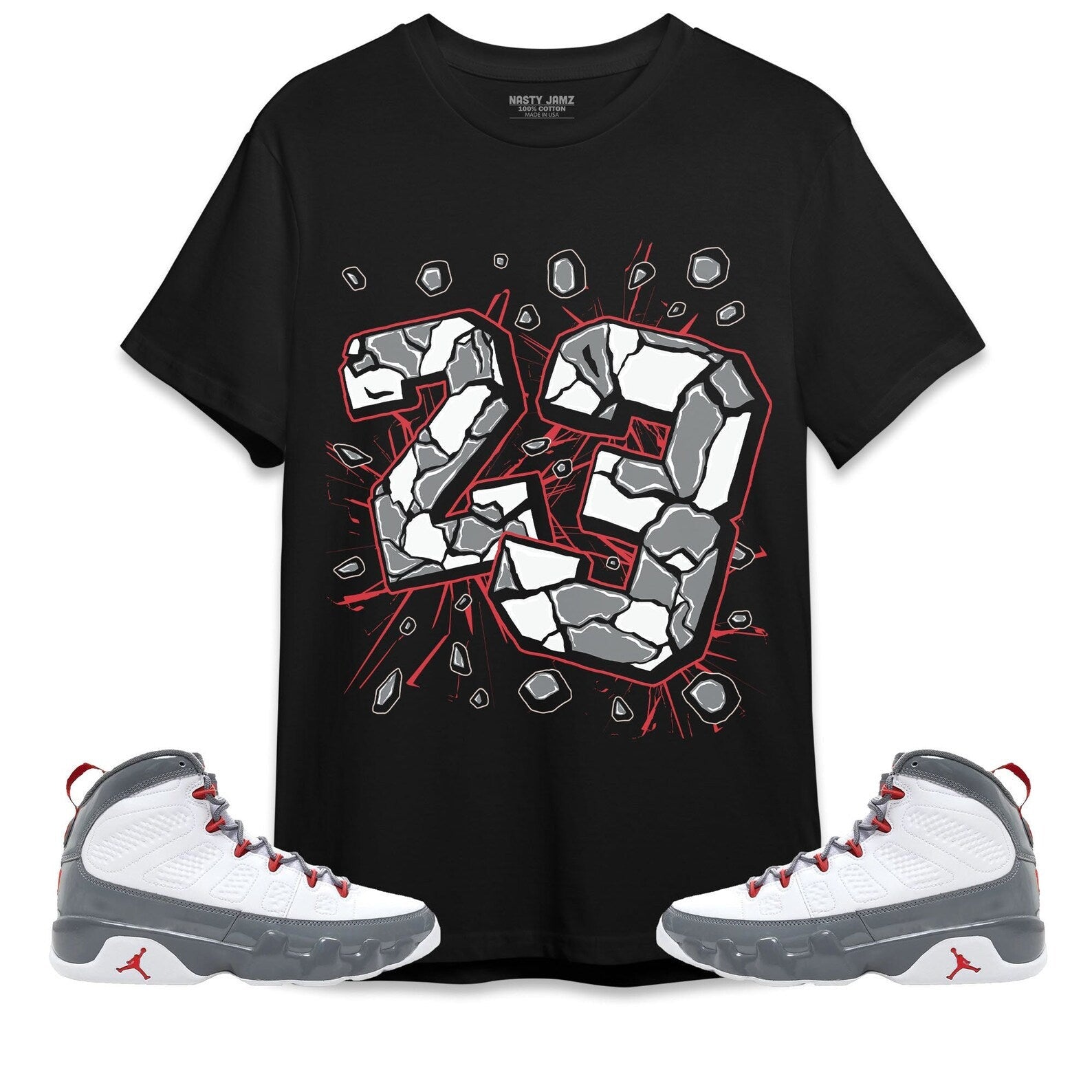 Number 23 Broken Unisex Shirt Match Jordan 9 Retro Fire Red T-Shirt, Sneaker Match Tee