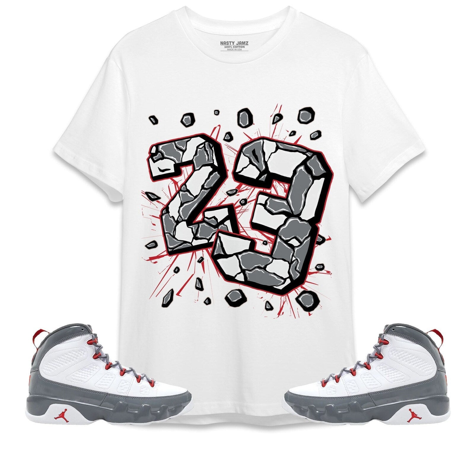 Number 23 Broken Unisex Shirt Match Jordan 9 Retro Fire Red T-Shirt, Sneaker Match Tee